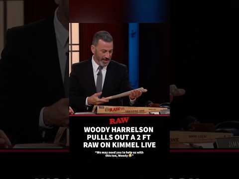 Woody Harrelson’s 2-foot Gift to Jimmy Kimmel 😂