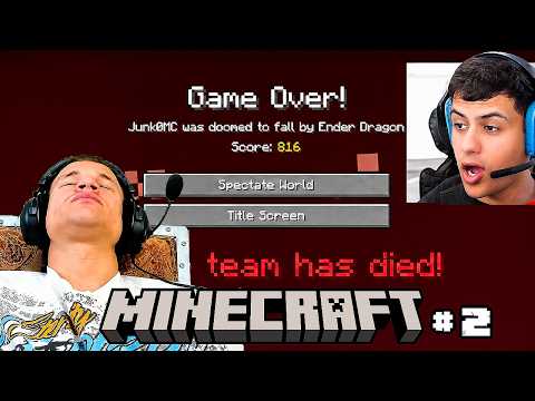 PLAYING HARDCORE MINECRAFT UNTIL WE BEAT IT DAY 2