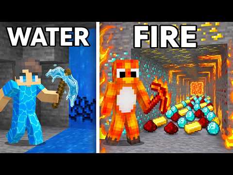 WATER vs FIRE: Power PICKAXE BATTLE in Minecraft