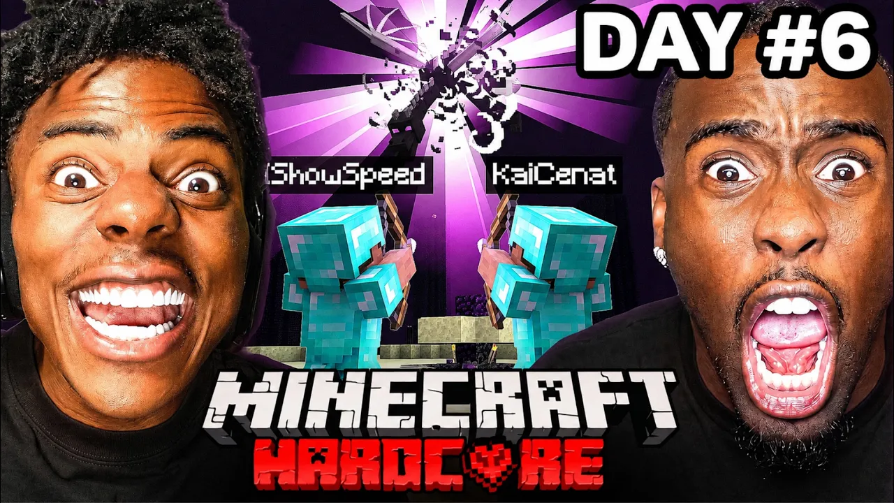 FIGHTING THE ENDER DRAGON (FINAL) - MINECRAFT HARDCORE ALL BOSSES DAY 6🍄🔨🧟‍♂️ft. KaiCenat (Part 2)