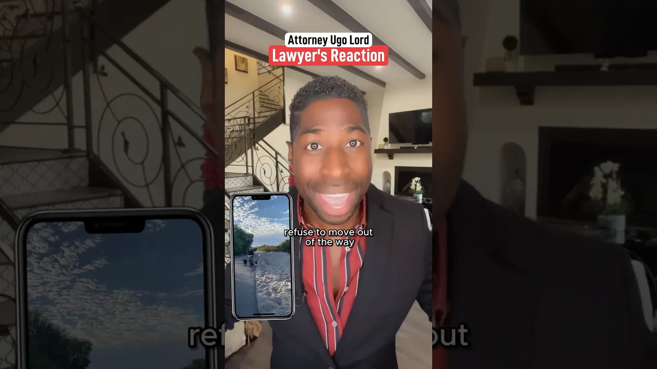 Pedestrian plays chicken with a bicyclist. Who’s Liable? Attorney Ugo Lord reacts! #shorts