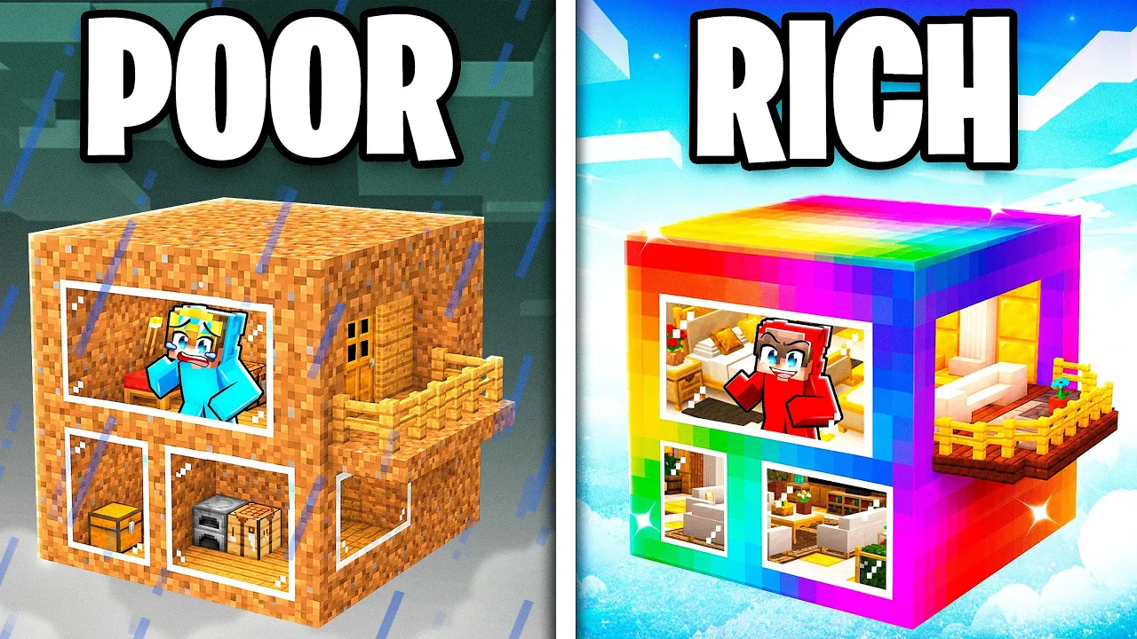 POOR vs RICH Block Battle! (Minecraft)