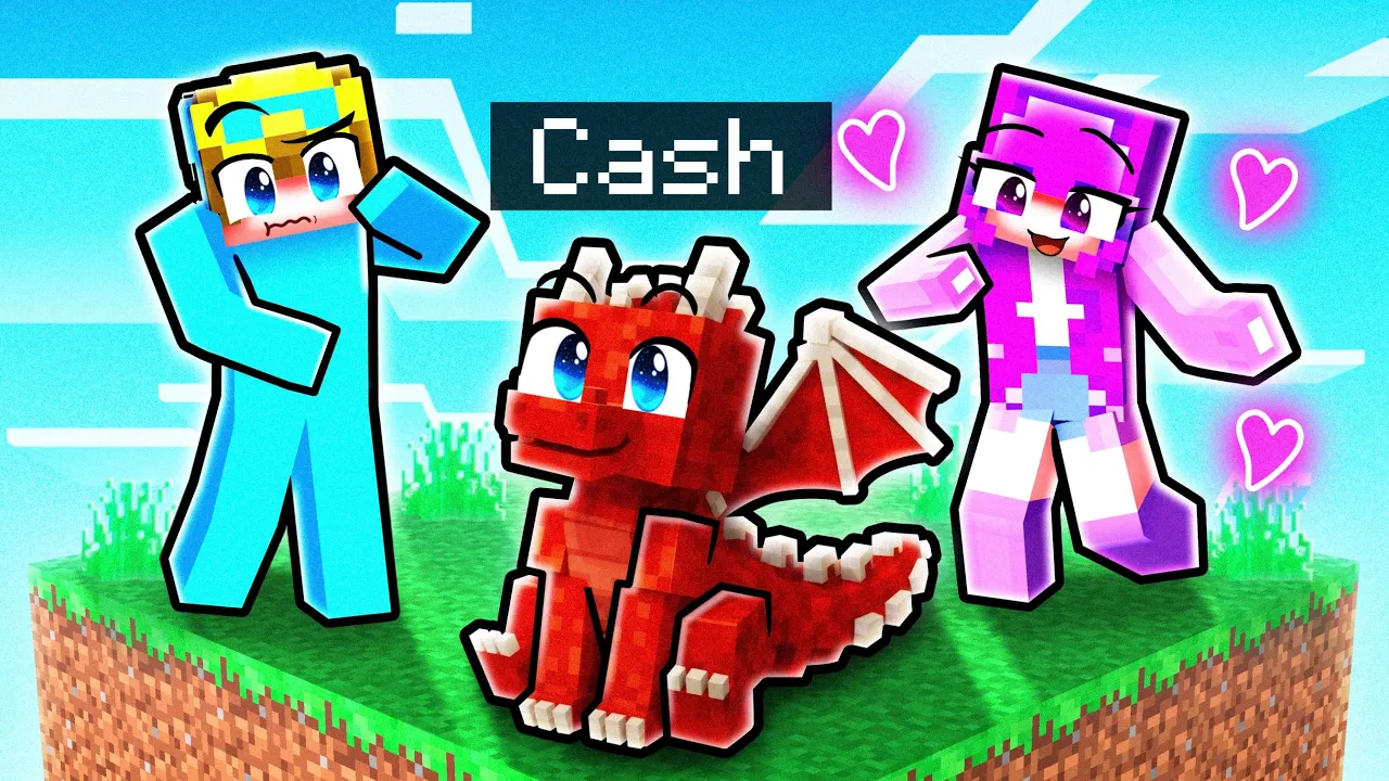 I Pretended to be a BABY DRAGON on ONE CHUNK!