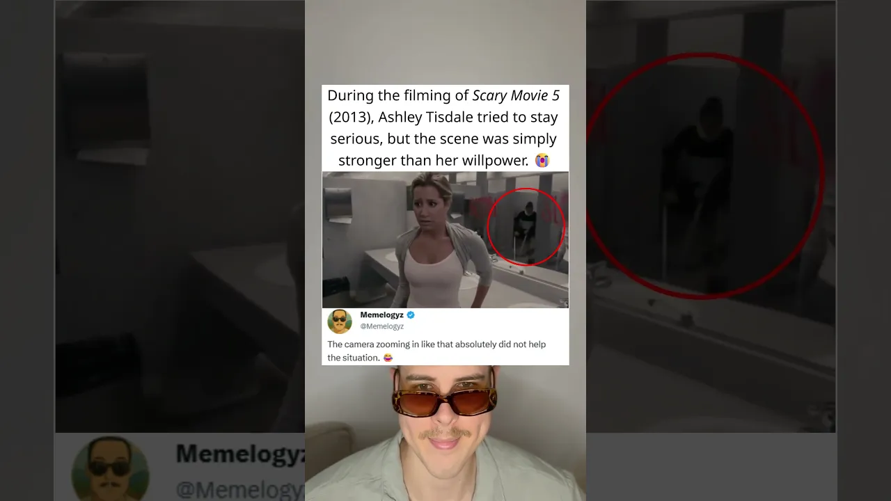 During the filming of Scary Movie 5 (2013), Ashley Tisdale Tried to Stay Serious and Lost It 😂