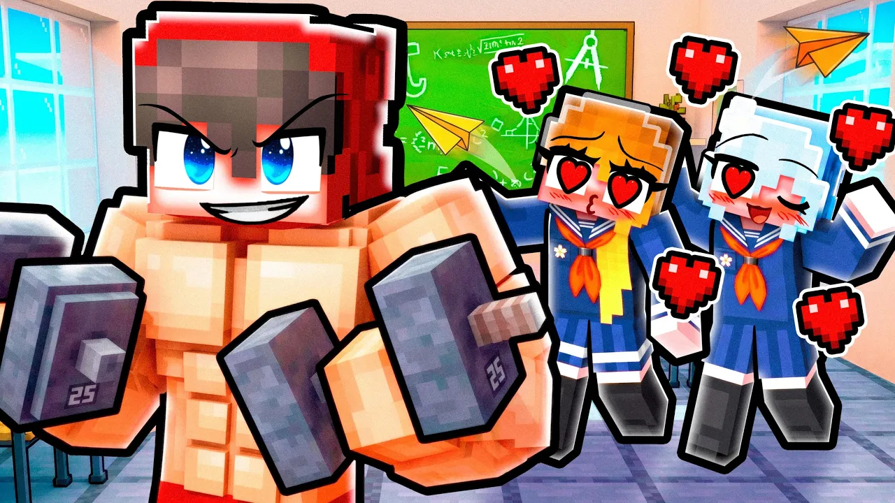 Bodybuilding to Rizz SCHOOL GIRLS.. (Minecraft)