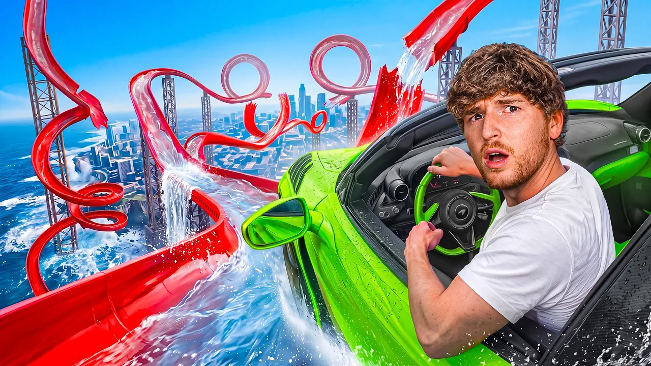 Testing CARS vs HUGE WATERSLIDES..