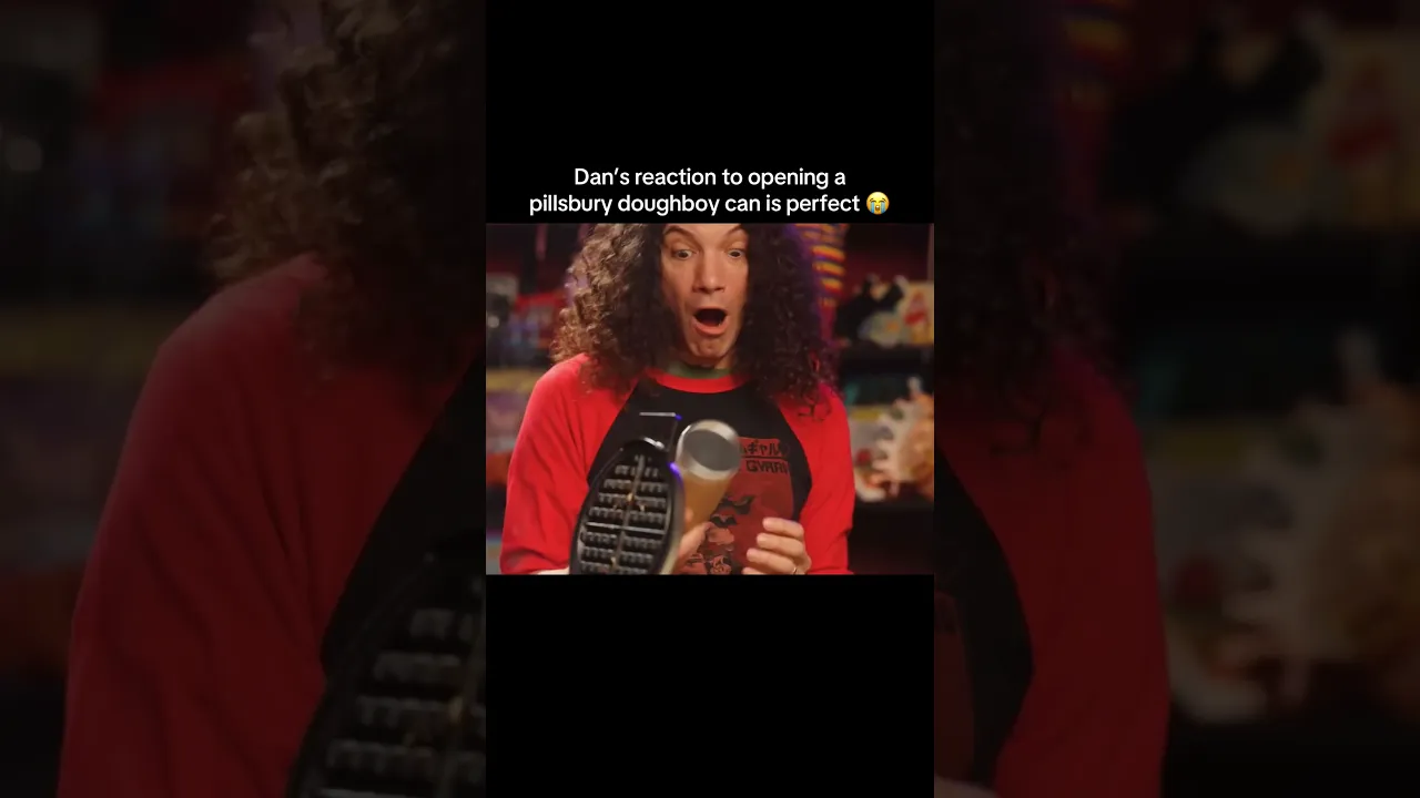 Dan’s reaction to opening a pillsbury doughboy can is perfect 😭