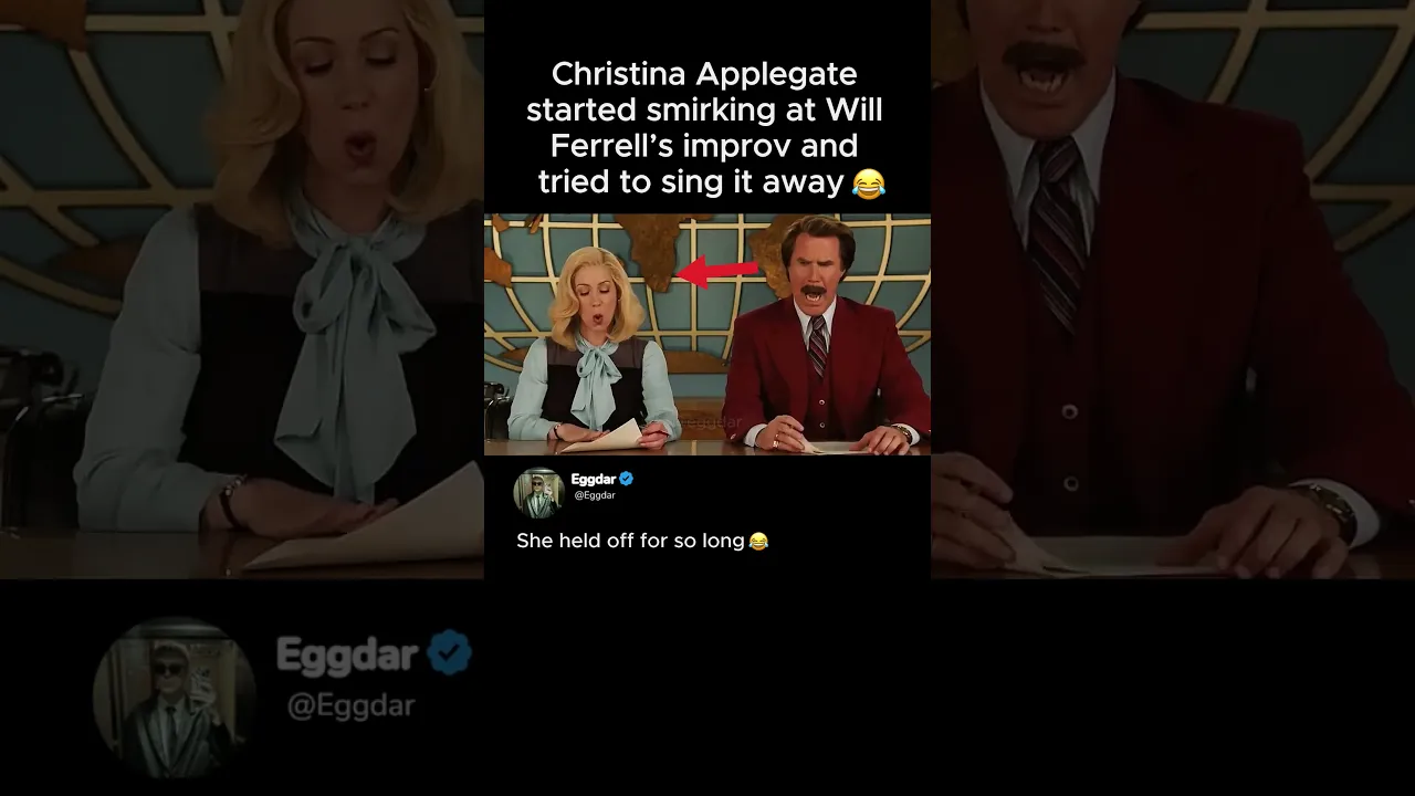 Christina Applegate Started Smirking at Will Ferrell Improv and Tried to Sing It Away | Anchorman 2